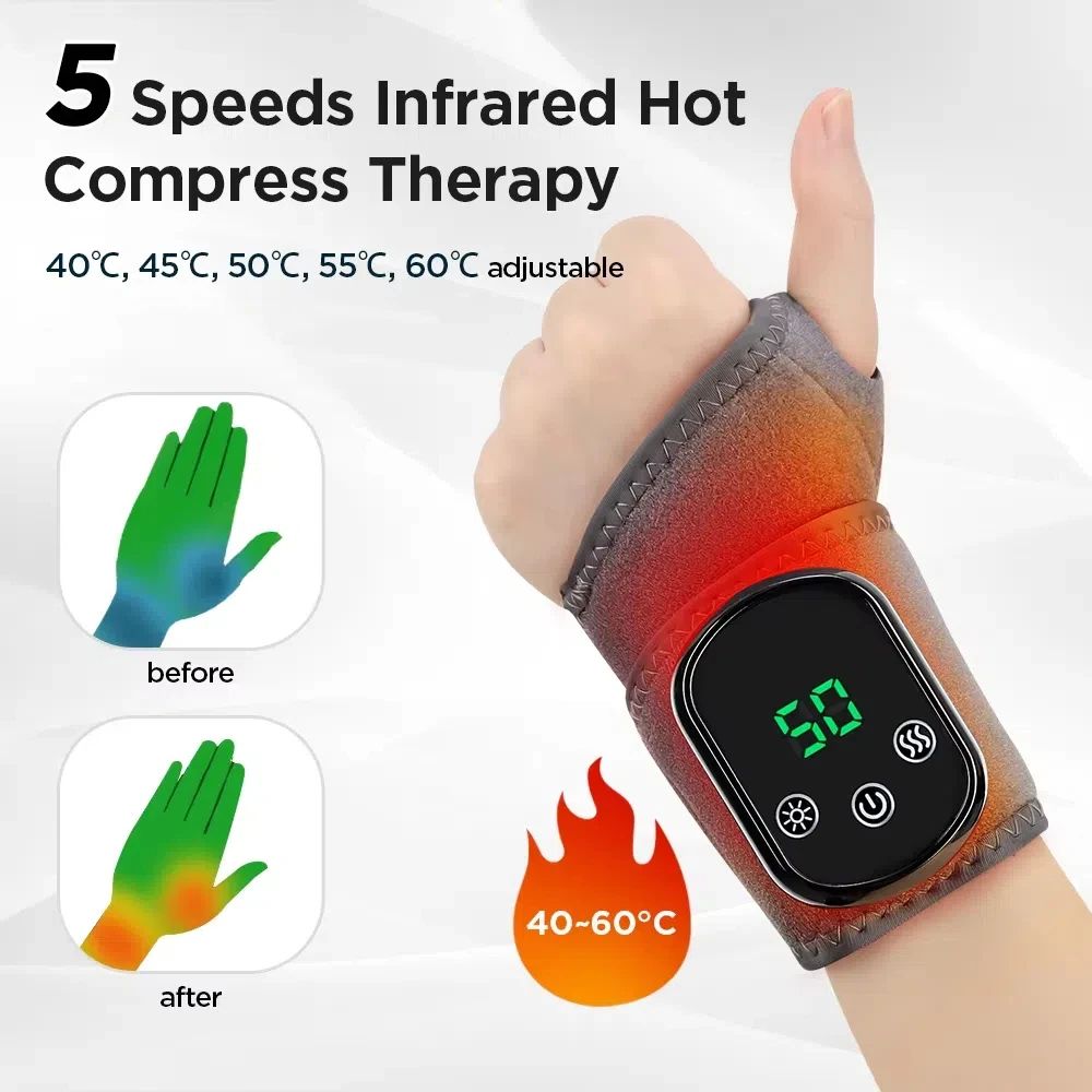 Electric Heating Wrist Guard With Levels Hot Compress Rechargeable Massage Wrist Brace  Ankle Wrap
