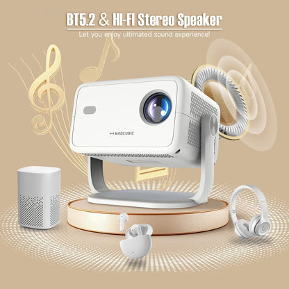 Magcubic Projector 4K Native 1080P Auto Focus  Keystone Correction Android 11 BT52 WIFI6 360 Portab 2