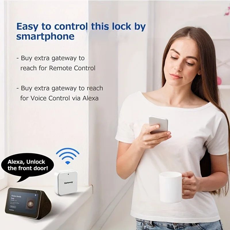 CIEPOJIT Smart Fingerprint Deadbolt Door Lock Electric Keyless Entry Door Lock With Auto Lock Keypa 3