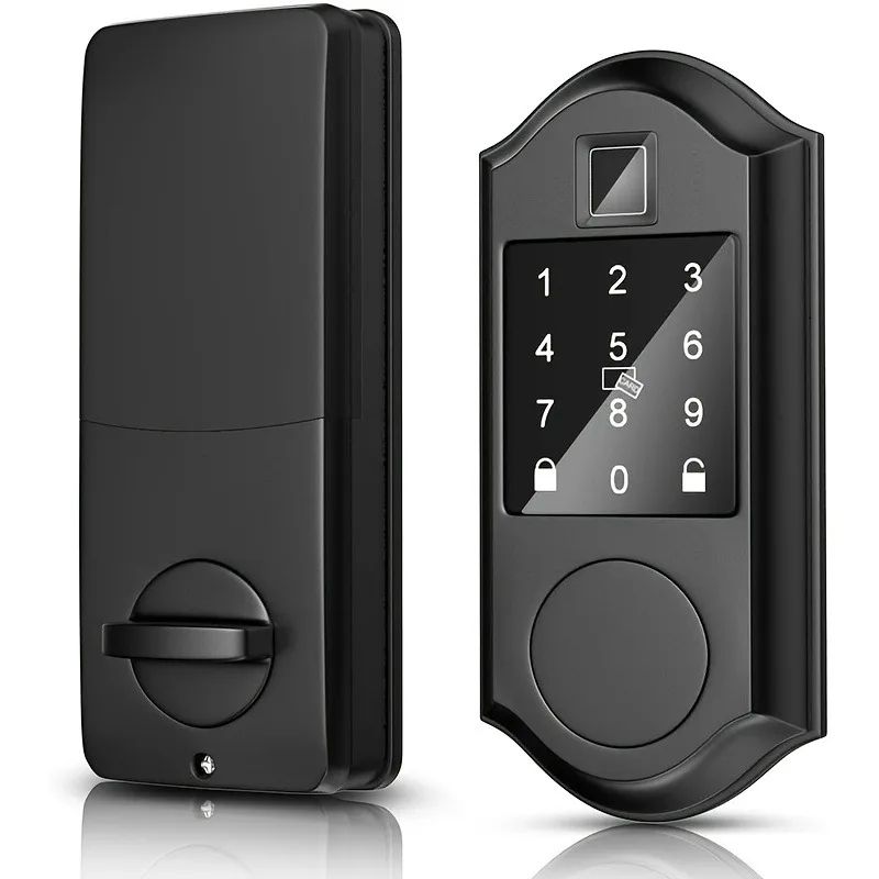 CIEPOJIT Smart Fingerprint Deadbolt Door Lock, Electric Keyless Entry Door Lock with Auto Lock, Keypad, Password, Latch