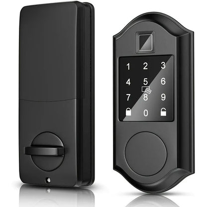 CIEPOJIT Smart Fingerprint Deadbolt Door Lock, Electric Keyless Entry Door Lock with Auto Lock, Keypad, Password, Latch