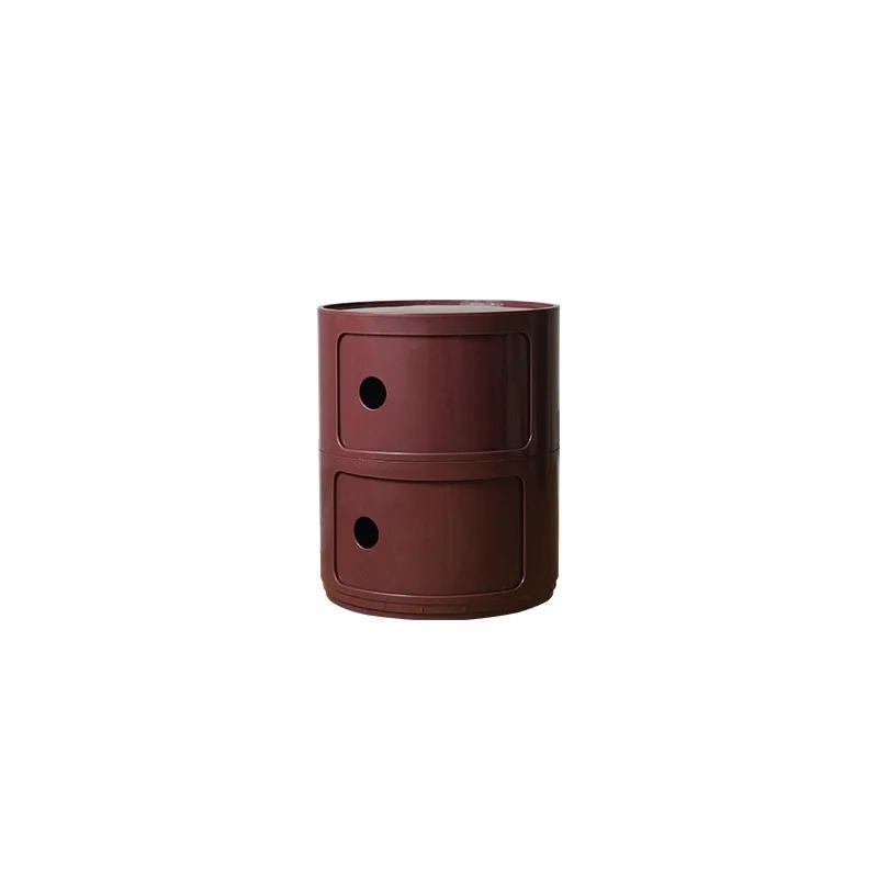 Round Bedside Table Nordic Plastic Nightstand Small Side End Table Storage Cabinet For Bedroom Livi 2