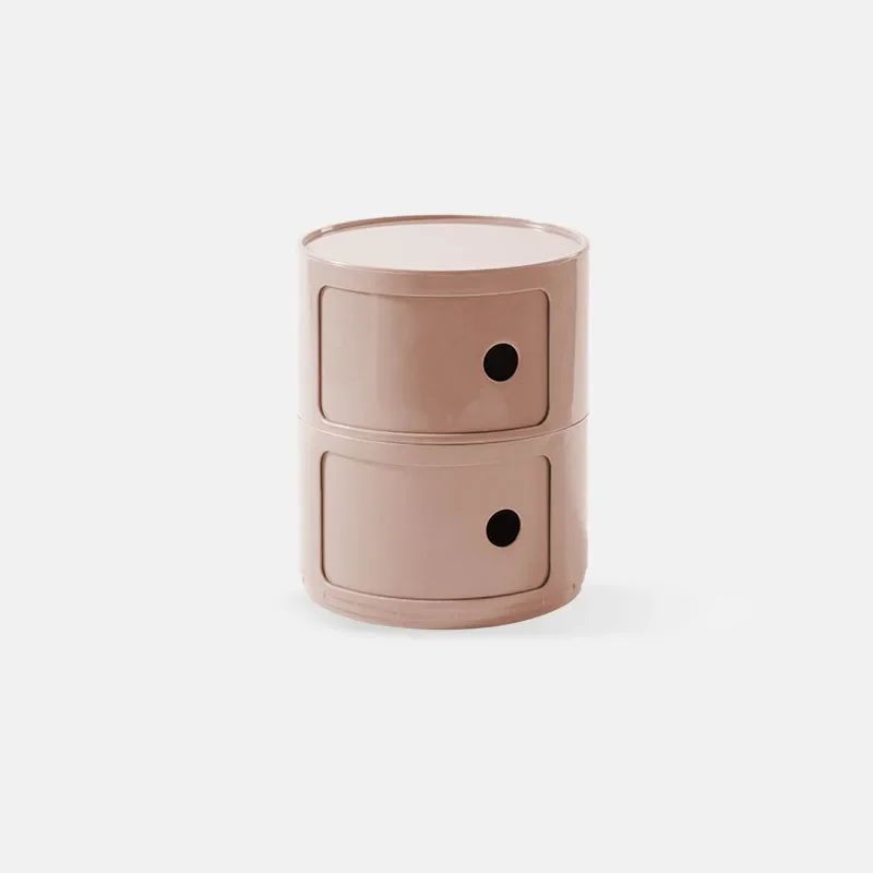 Round Bedside Table Nordic Plastic Nightstand Small Side End Table Storage Cabinet For Bedroom Livi 6