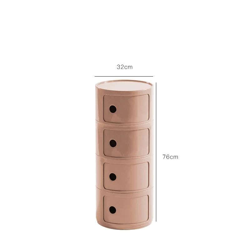Round Bedside Table Nordic Plastic Nightstand Small Side End Table Storage Cabinet For Bedroom Livi 12