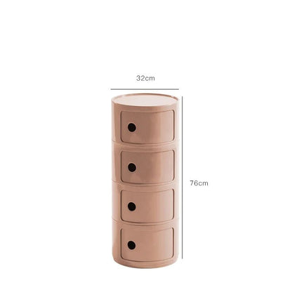 Round Bedside Table Nordic Plastic Nightstand Small Side End Table Storage Cabinet For Bedroom Livi 12