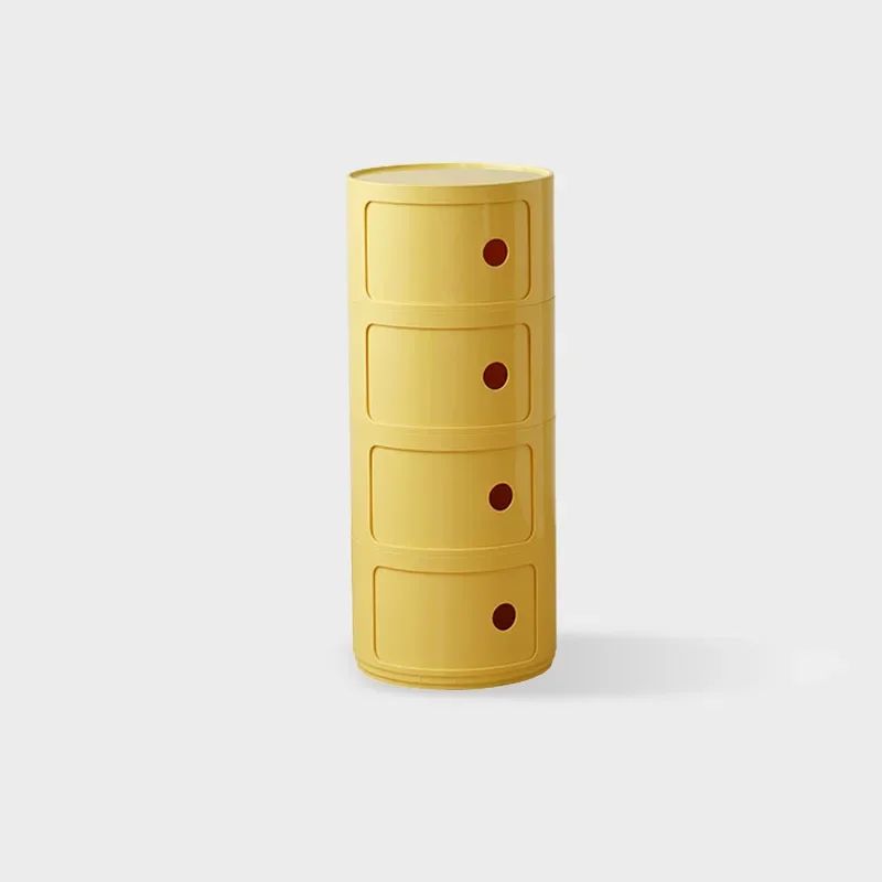 Round Bedside Table Nordic Plastic Nightstand Small Side End Table Storage Cabinet For Bedroom Livi 9