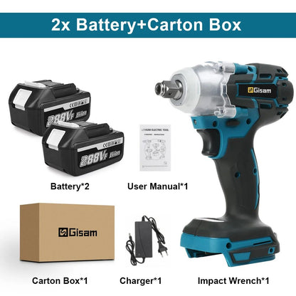 Professional 520NM Brushless Impact Wrench12Drive Cordless Power Tool For Makita 18V Batteries Not  9