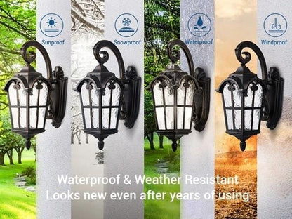Wall Lamp Outdoor Light Fixtures Dusk to Dawn Lanterns for Porch Patio or Garage