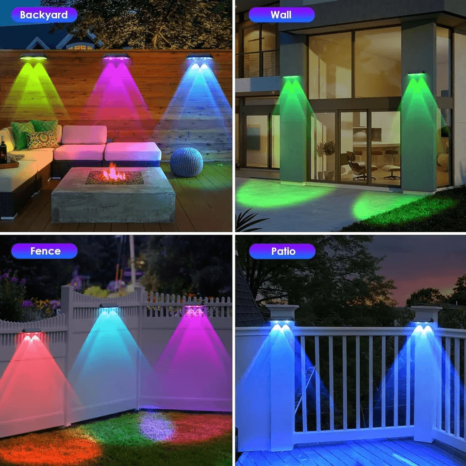 LED Solar Power Wall Light Outdoor Garden Waterproof Fence  Deck Steps Lamp 4