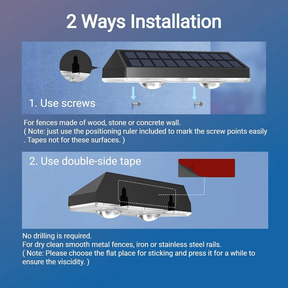 LED Solar Power Wall Light Outdoor Garden Waterproof Fence  Deck Steps Lamp 6