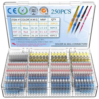 Heat Shrinkable Wire Connectors SST21 Waterproof Sleeve For AWG2218 Butt Electrical Splice Tinned S 7