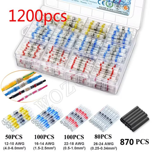 Heat Shrinkable Wire Connectors SST21 Waterproof Sleeve For AWG2218 Butt Electrical Splice Tinned S 6