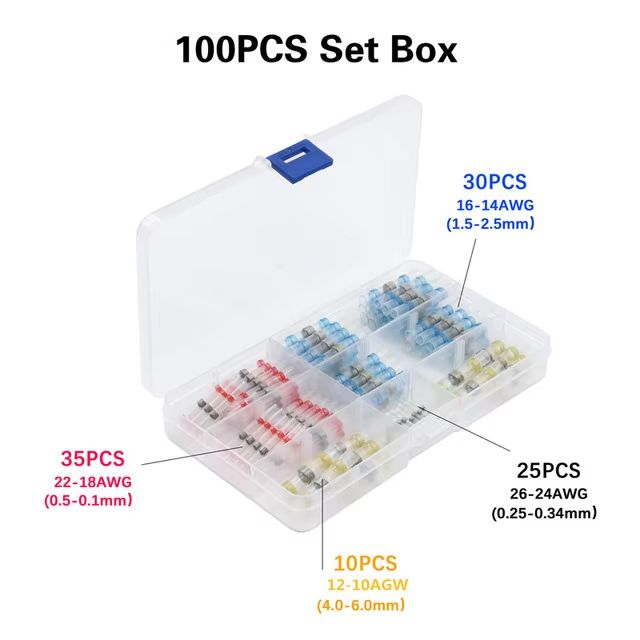 Heat Shrinkable Wire Connectors SST21 Waterproof Sleeve For AWG2218 Butt Electrical Splice Tinned S 1