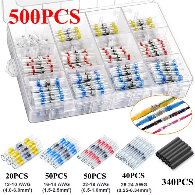 Heat Shrinkable Wire Connectors SST21 Waterproof Sleeve For AWG2218 Butt Electrical Splice Tinned S 4