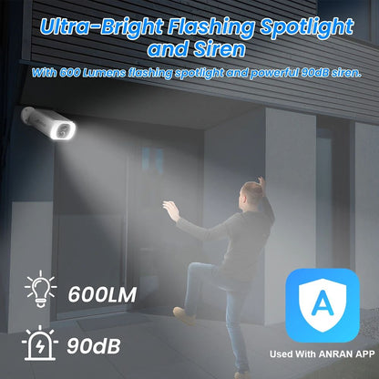 ANRAN Outdoor Solar Security Camera 3MP HD Wireless 24G WiFi Camera With Battery Cloud Storage Colo 3