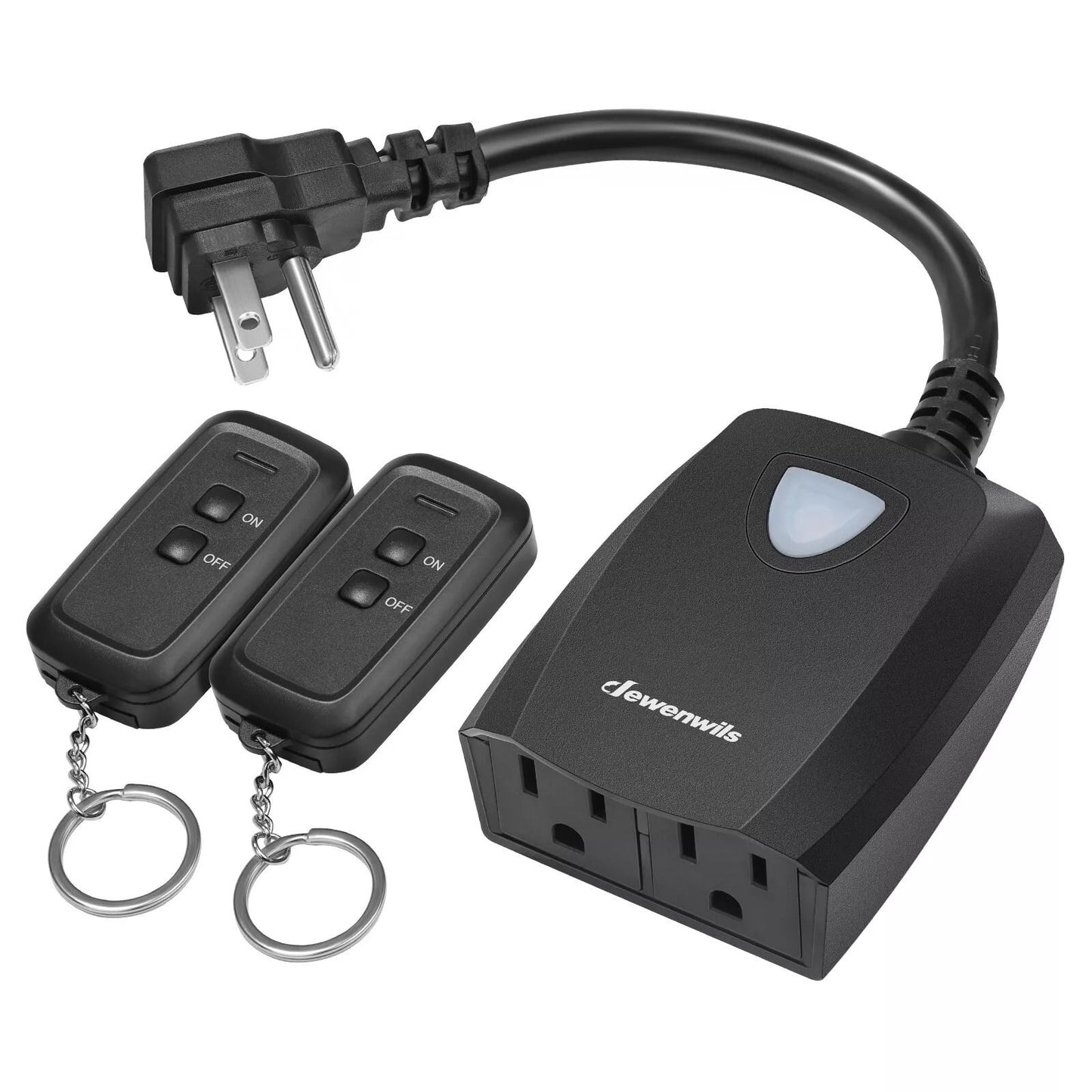 Weatherproof Wireless Remote Outlet for Outdoor Lights, Electrical Plug Switch
