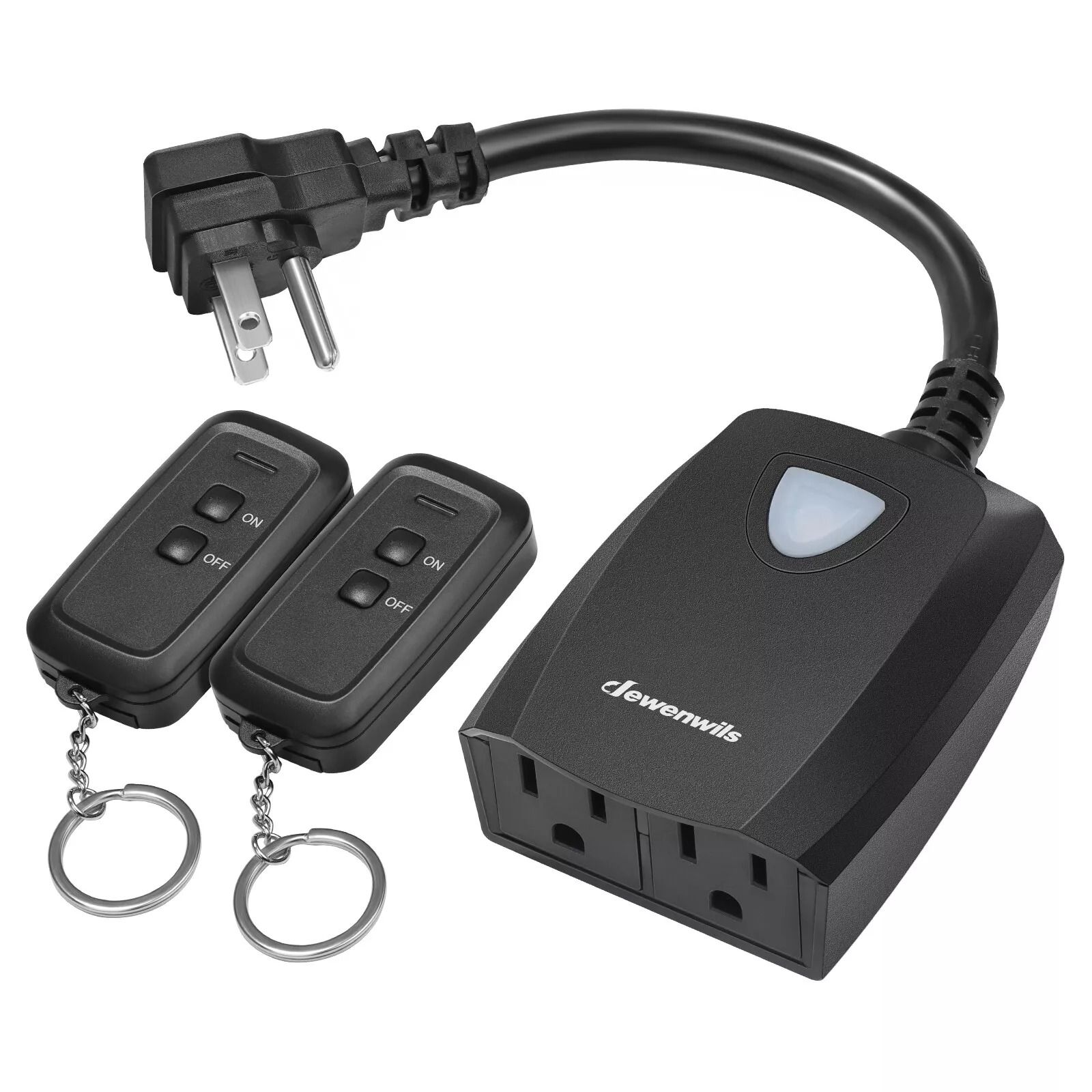 Weatherproof Wireless Remote Outlet for Outdoor Lights, Electrical Plug Switch