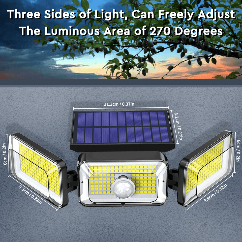 LED Solar Power Wall Lights PIR Motion Sensor Outdoor Garden Security Lamp 3 Mode Waterproof Flood  1
