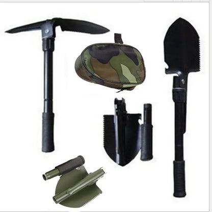 Multi Purpose Survival Shovel, Portable Foldable Military Shovel for Camping, Hiking, Off Road & Emergency Use