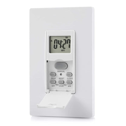 7Day Programmable InWall Digital Timer Switch For Fans  Lights 7