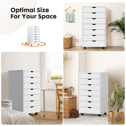 Drawer Chest Dresser With Wheels Mobile Storage Cabinet Wooden Nightstand  Office Organizer For Liv 1