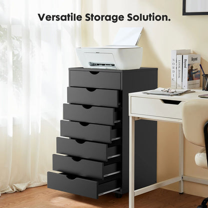 Drawer Chest Dresser With Wheels Mobile Storage Cabinet Wooden Nightstand  Office Organizer For Liv 3