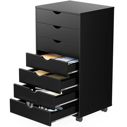 Drawer Chest Dresser With Wheels Mobile Storage Cabinet Wooden Nightstand  Office Organizer For Liv 4