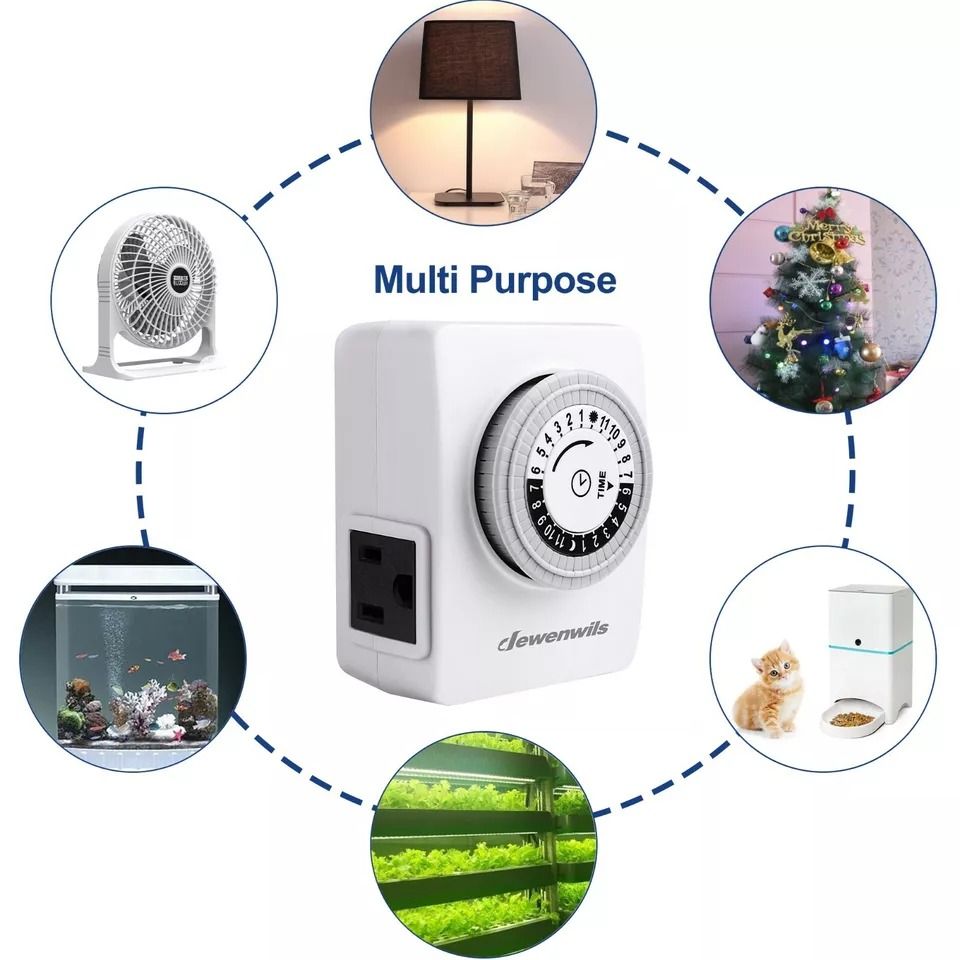 Indoor Outlet Timer PlugIn 24Hour Light Timer Switch For Lamps Appliances  Holiday Decor 4