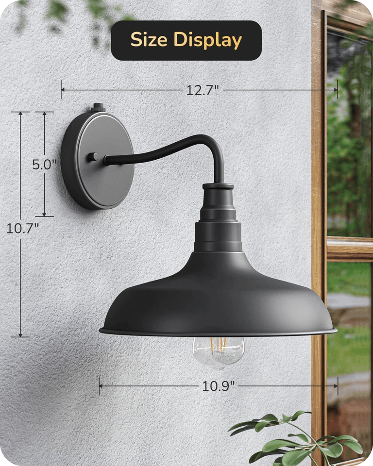 Dusk To Dawn Outdoor Wall Lights Farmhouse Gooseneck Barn Black Porch Lanterns 4