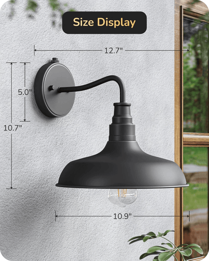 Dusk To Dawn Outdoor Wall Lights Farmhouse Gooseneck Barn Black Porch Lanterns 4