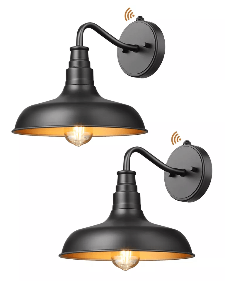 Dusk To Dawn Outdoor Wall Lights Farmhouse Gooseneck Barn Black Porch Lanterns 1