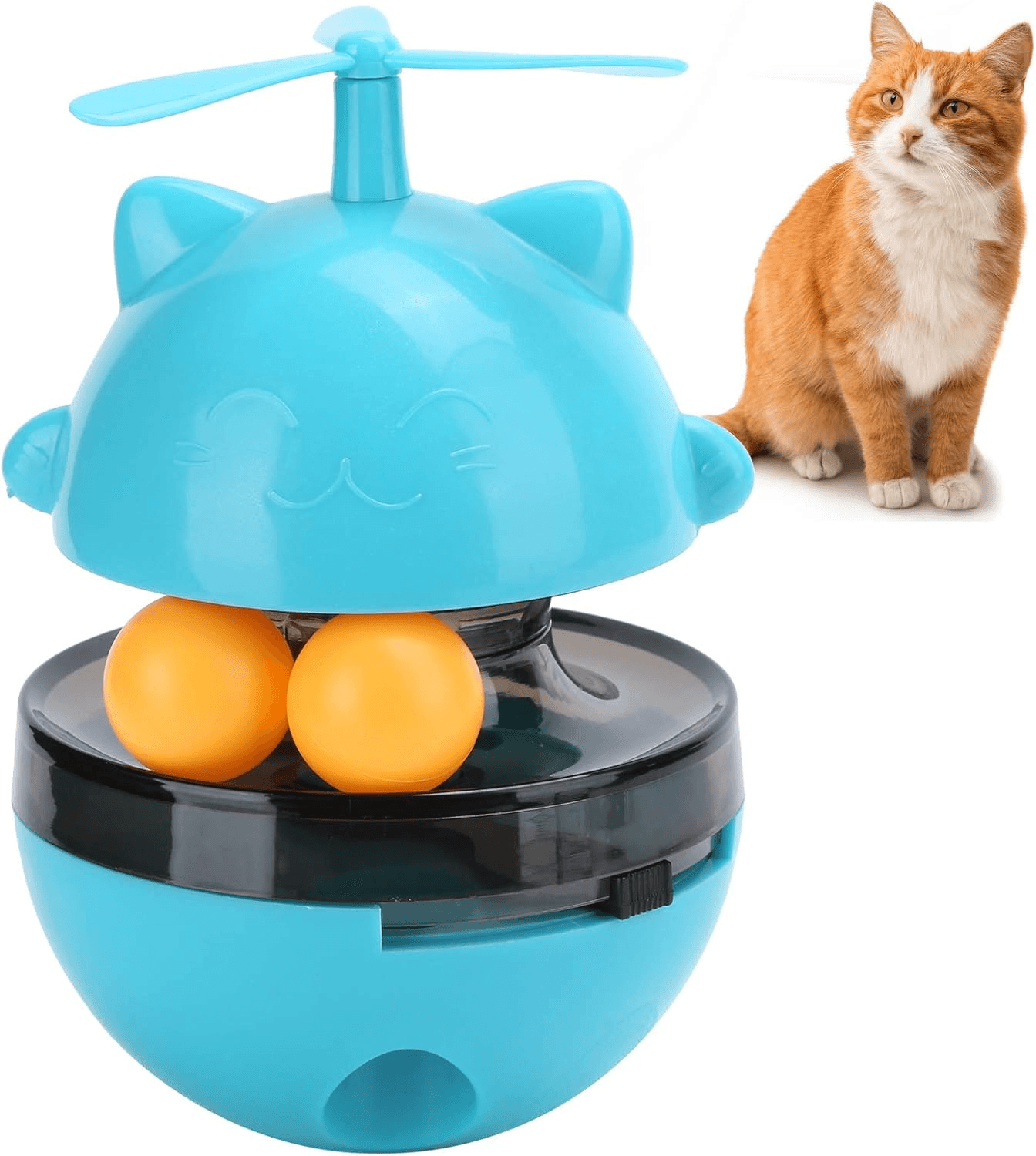 Cat Toy Automatic Interactive Cat Laser Toy with USB Rechargeable Ball Feather, Indoor Exercise Chasing Toy