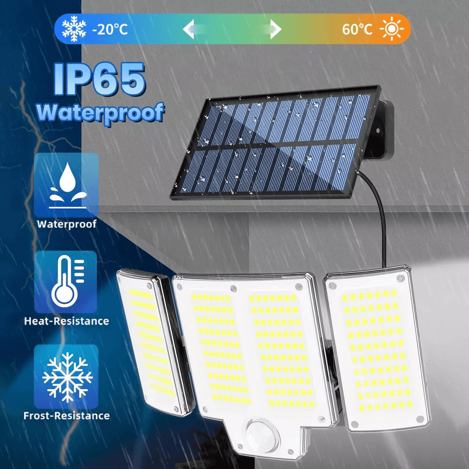 Solar Wall Light With Remote LED Garden Security Flood Lamp Indoors  Outdoors 3
