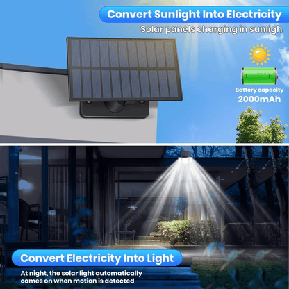 Solar Wall Light With Remote LED Garden Security Flood Lamp Indoors  Outdoors 4