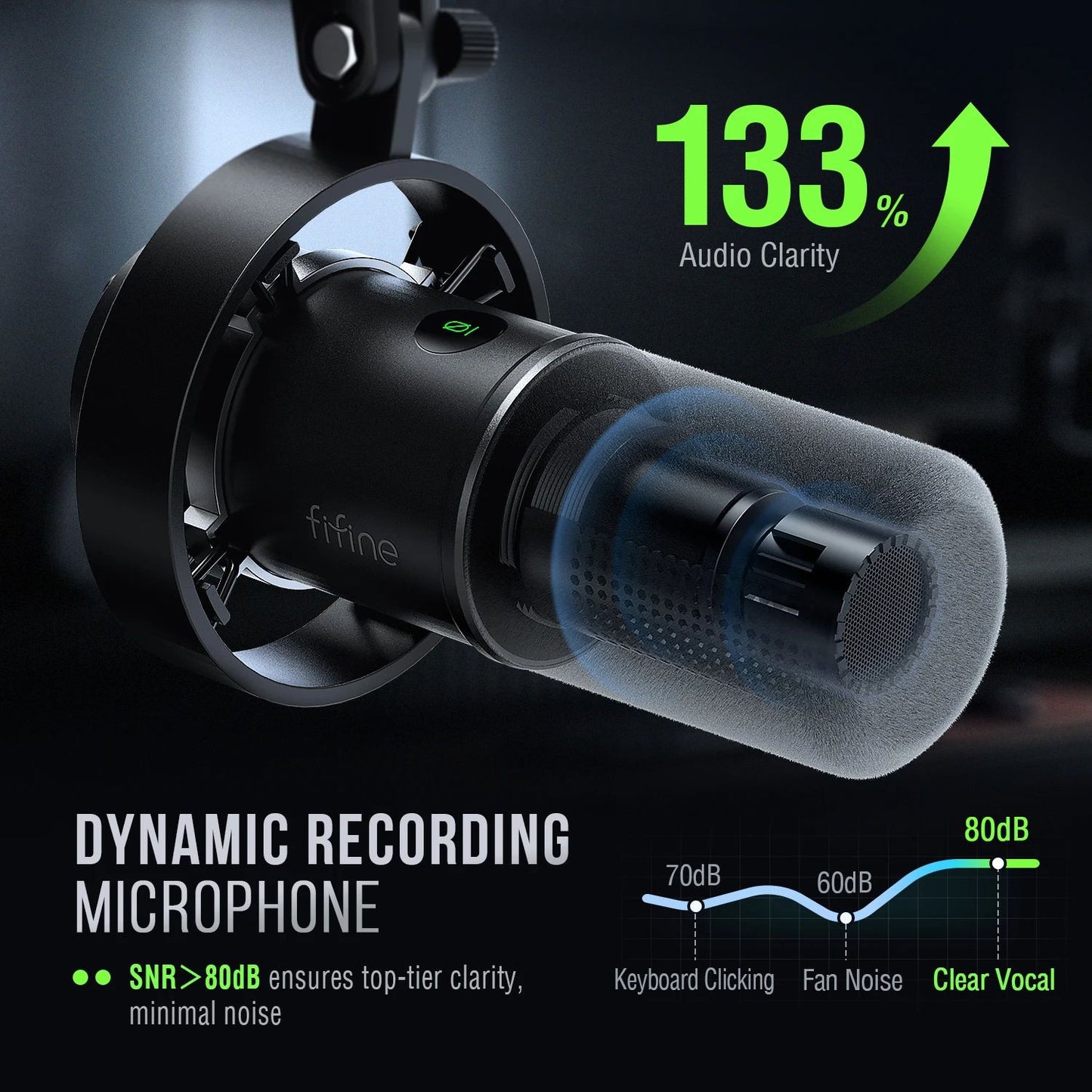 Studio Quality FIFINE K688 MicDual USBXLR Dynamic Microphone With Volume Control Shock Mount For Po 1