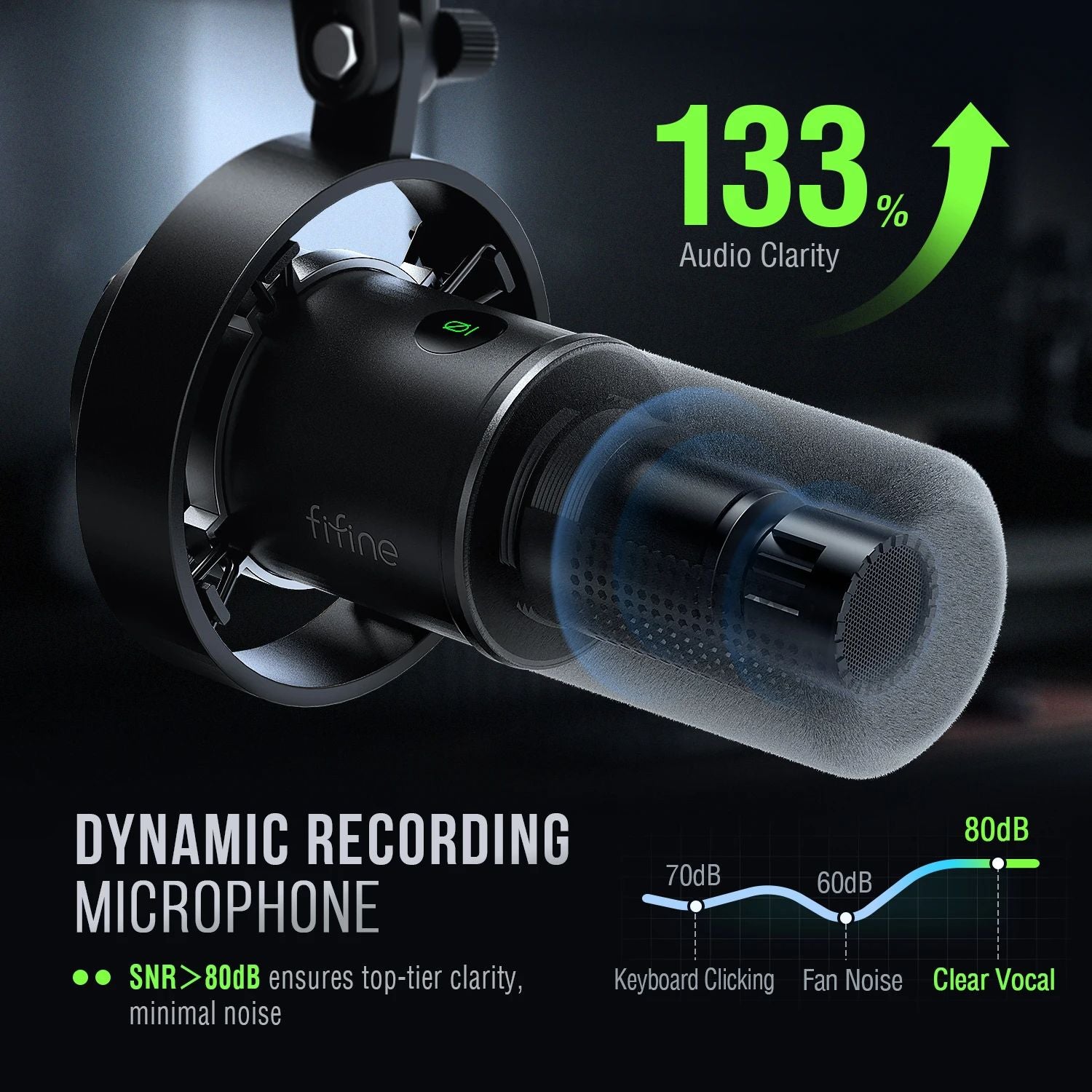 Studio Quality FIFINE K688 MicDual USBXLR Dynamic Microphone With Volume Control Shock Mount For Po 1