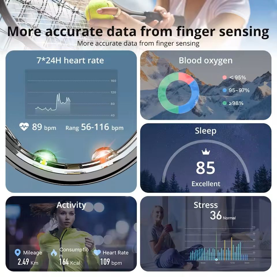 COLMI R10 Smart Ring Health Tracker With Charging Case 3