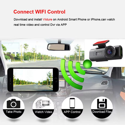 EACE 4K Dashcam With GPS  WiFi 24H Parking Dual Lens 1080P Rearview Camera Night Vision Car Black B