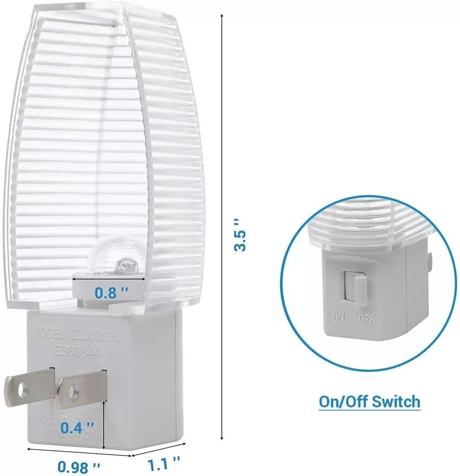 LED Plug In Night Light With Manual Switch Soft Glow Nightlight For Kids Room Hallway Bathroom 5