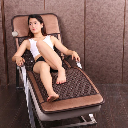Far Infrared Tourmaline Germanium Stone Heating Pad Electric Hot Stones Therapy Mattress for Back Pain Relief & Muscle
