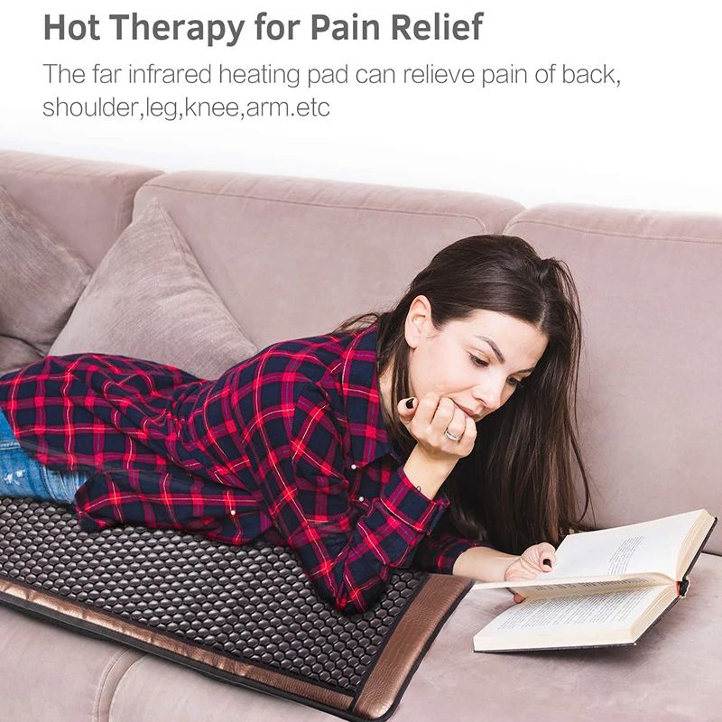 Far Infrared Tourmaline Germanium Stone Heating Pad Electric Hot Stones Therapy Mattress For Back P