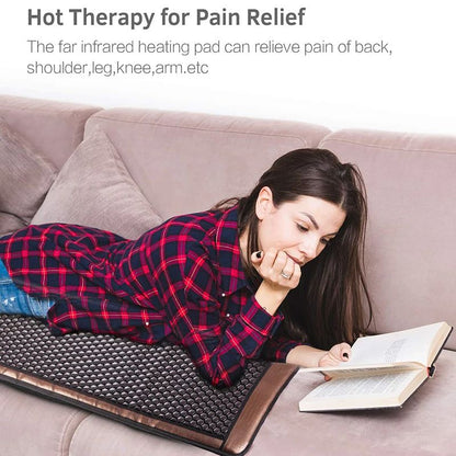 Far Infrared Tourmaline Germanium Stone Heating Pad Electric Hot Stones Therapy Mattress For Back P