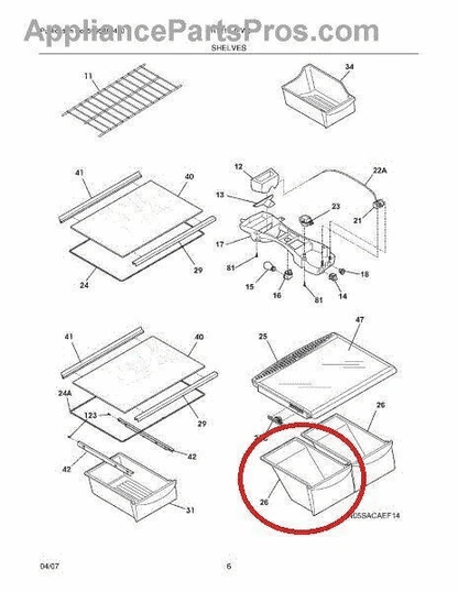 Crisper Pan Bottom Compatible With Frigidaire Kenmore Refrigerator Clear Replacement Drawer 2