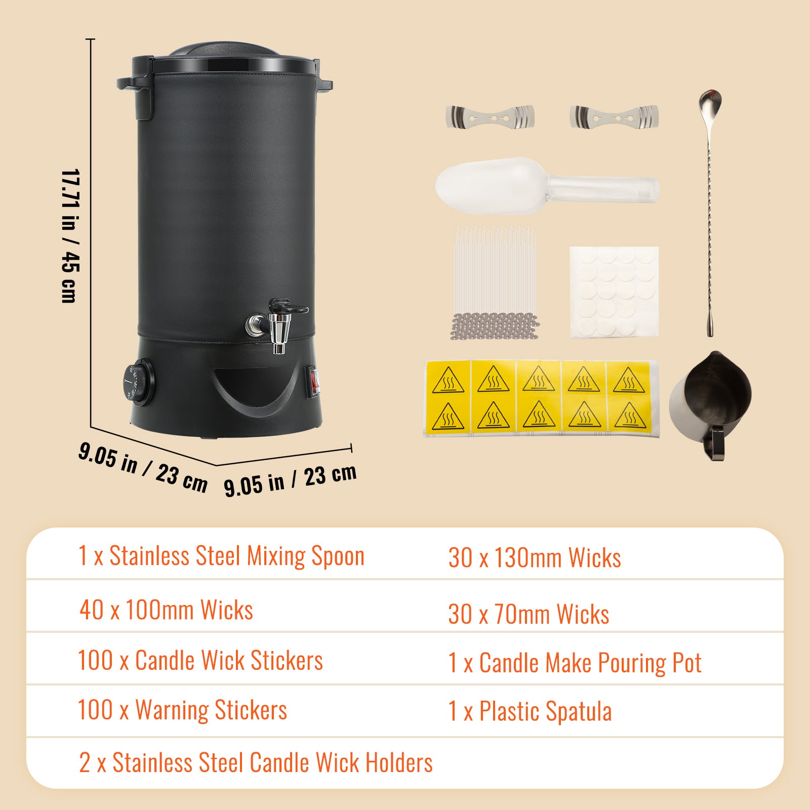 Commercial Wax Melter For Candle Making Large Electric Wax Melting Pot With Easy Pour Spout  Temper 7