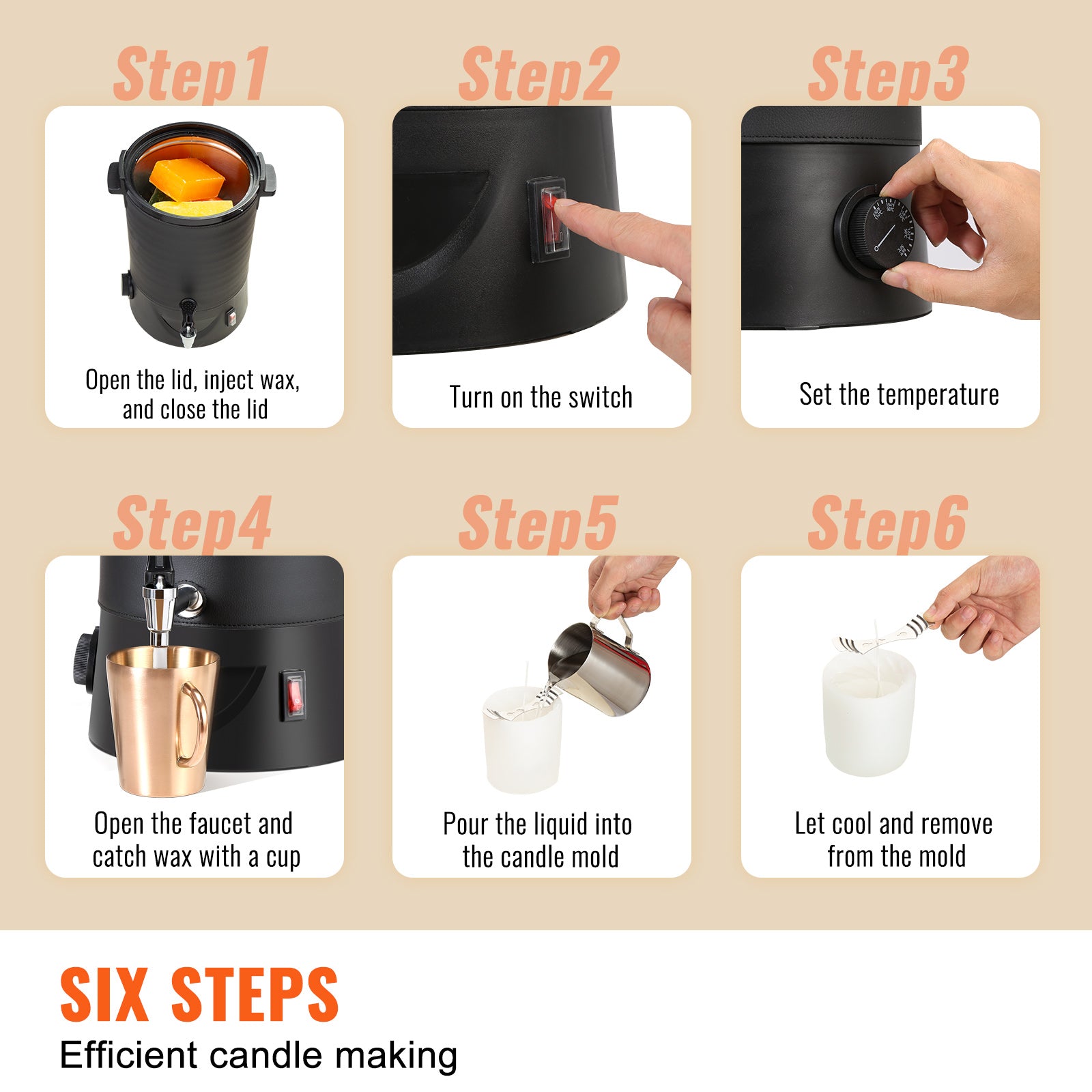 Commercial Wax Melter For Candle Making Large Electric Wax Melting Pot With Easy Pour Spout  Temper 5