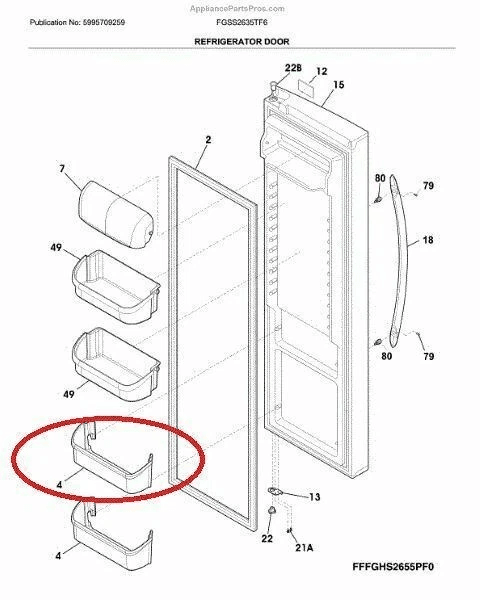 Replacement Door Shelf Bin Bottom For Frigidaire Durable Fridge Storage 2