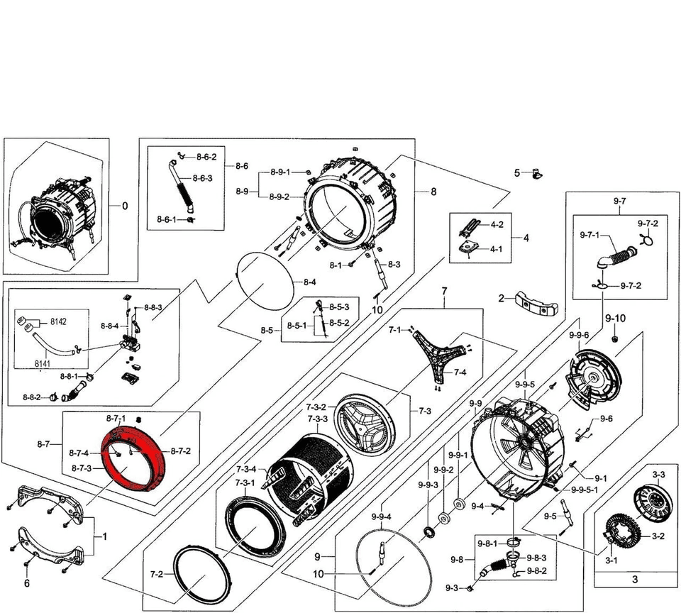 Washer Door Boot Gasket Compatible With Samsung 4
