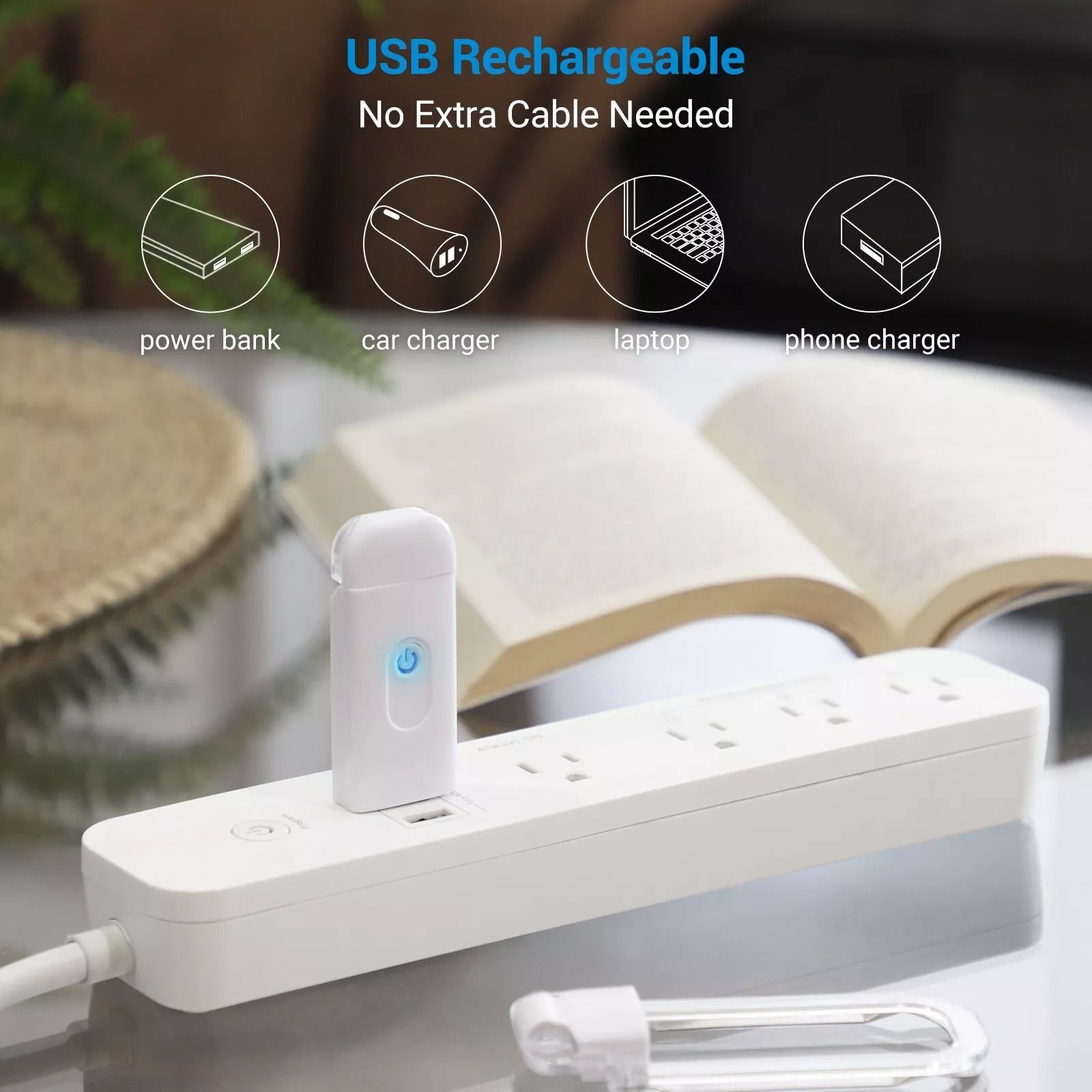 USB Rechargeable Book Reading Light 4 Brightness Levels Lamp For Kids 5