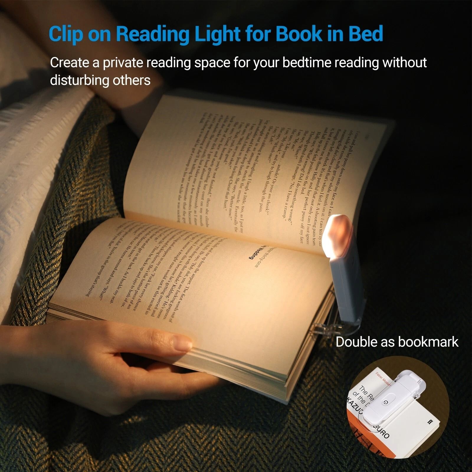 USB Rechargeable Book Reading Light 4 Brightness Levels Lamp For Kids 3
