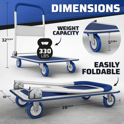 Heavy Duty Folding Hand Truck Dolly Cart With Wheels Luggage Cart Trolley For Moving Boxes  Travel 1